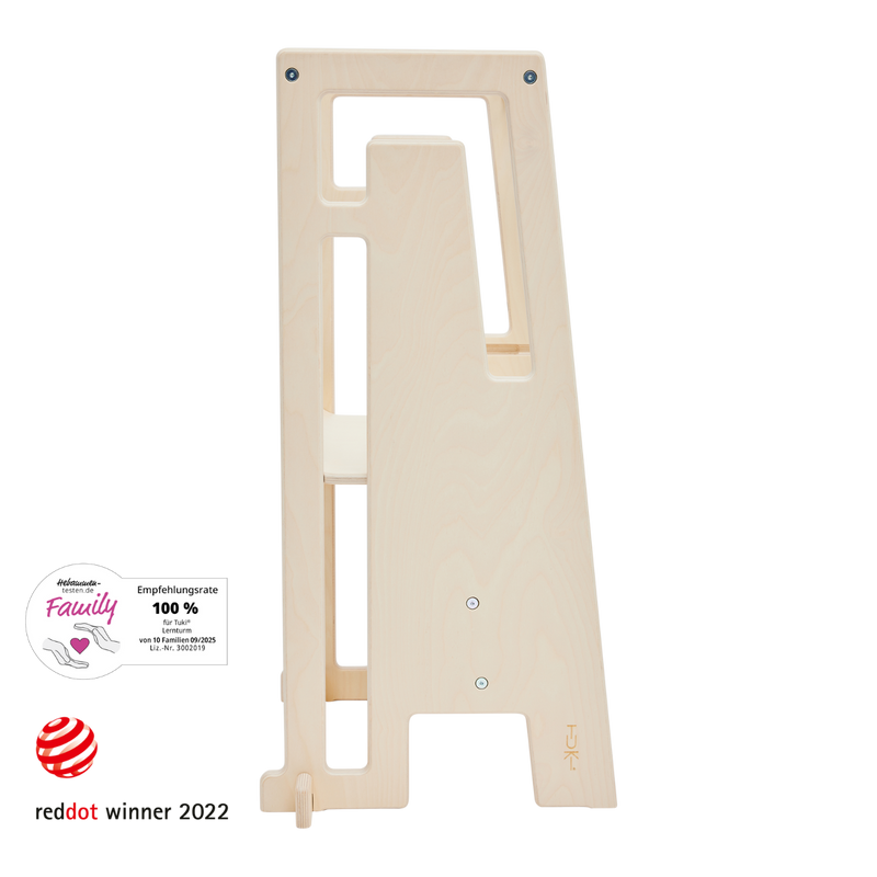 Tuki Learning Tower made of birch wood – tip-proof Learning Tower for children from 1 year