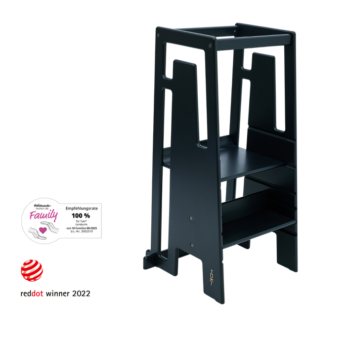 Tuki Lernturm Black, Red Dot Design Award und 100 Prozent Hebammen-Empfehlung