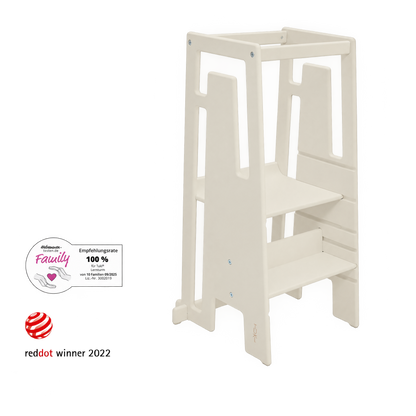 Tuki Lernturm Vanilla White, Red Dot Design Award und 100 Prozent Hebammen-Empfehlung