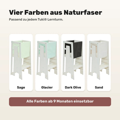 Tuki Startertuch in vier Farben: Sage, Glacier, Dark Olive und Sand